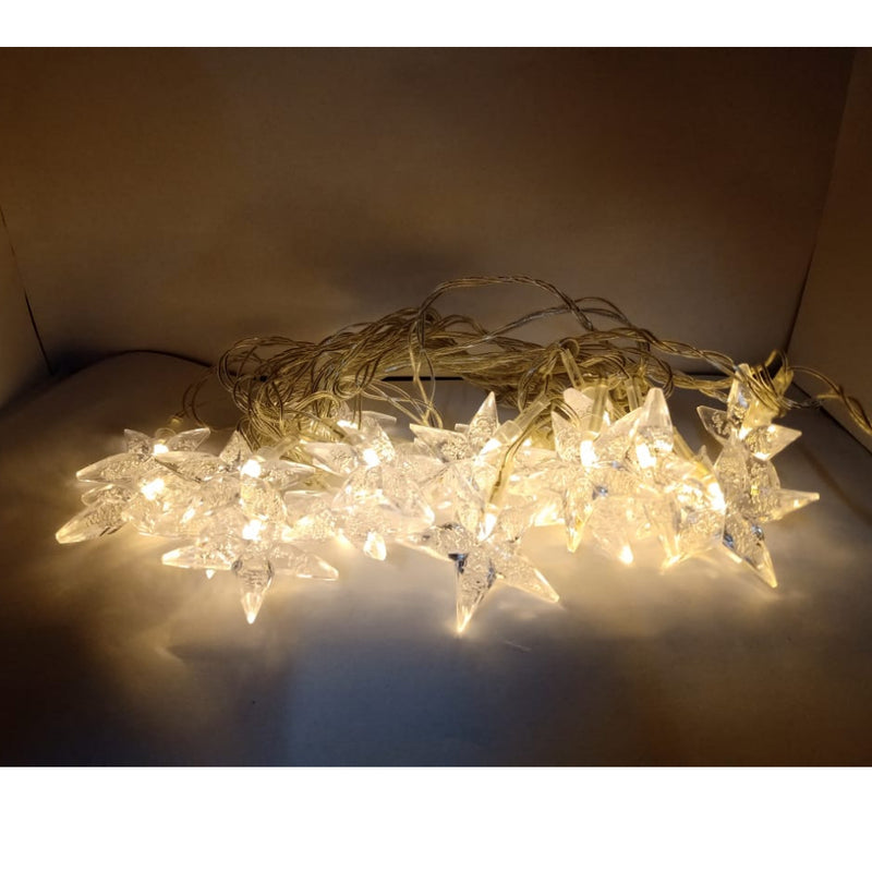 Cordão de Estrelas LED 4m (20 LEDs) — Branco Quente ou Colorido
