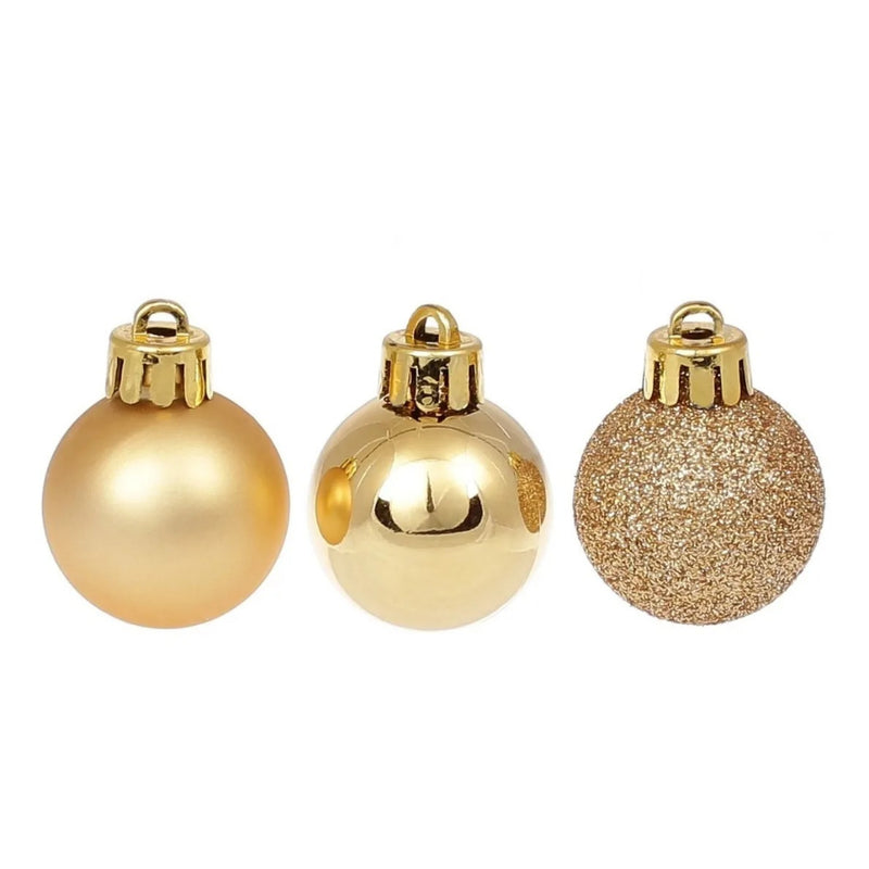 Kit 15 Bolinhas de Natal 3cm – Fosca, Glitter e Lisa com Cordão