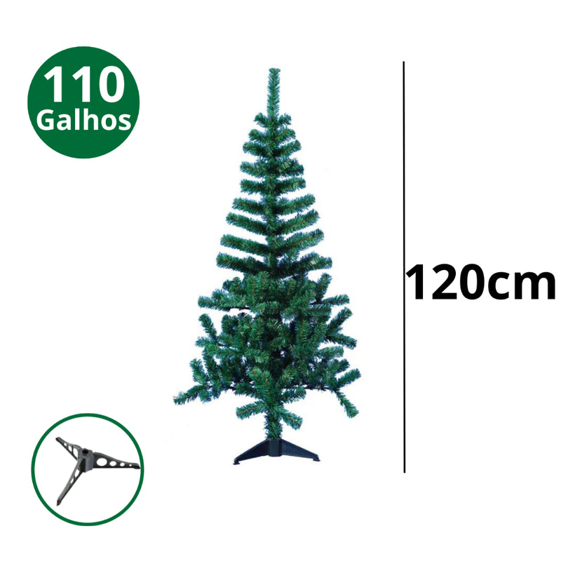 Árvore de Natal Pinheiro Verde Tradicional 90 a 180 cm (até 350 galhos)