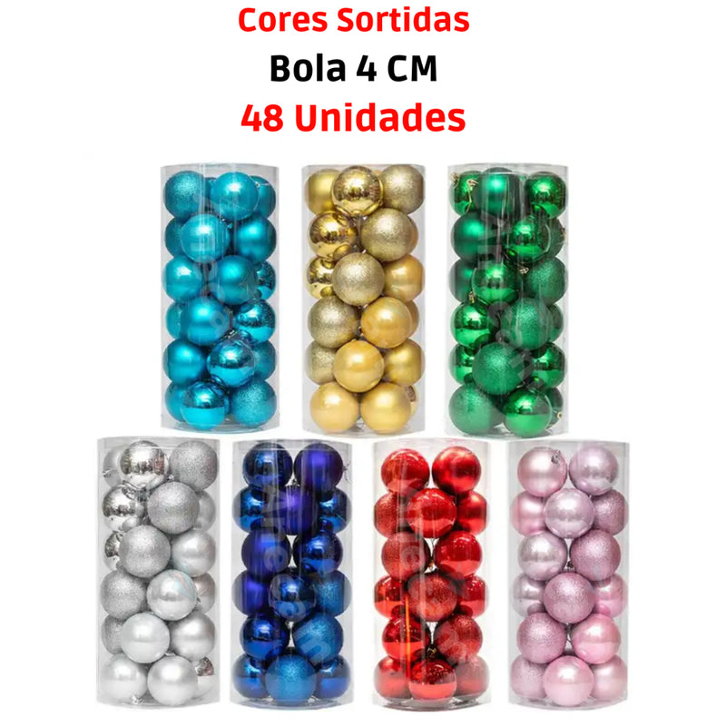 Kit Bolas de Natal Sortidas 4 cm (12 a 48 unidades)