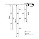 Cascata de Natal LED V8 100/200/400 – 8 Funções ou Fixo (Fio Branco)