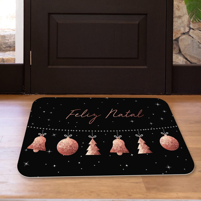 Tapete de Entrada Natalino Antiderrapante – Gatinhos (34 x 60 cm)