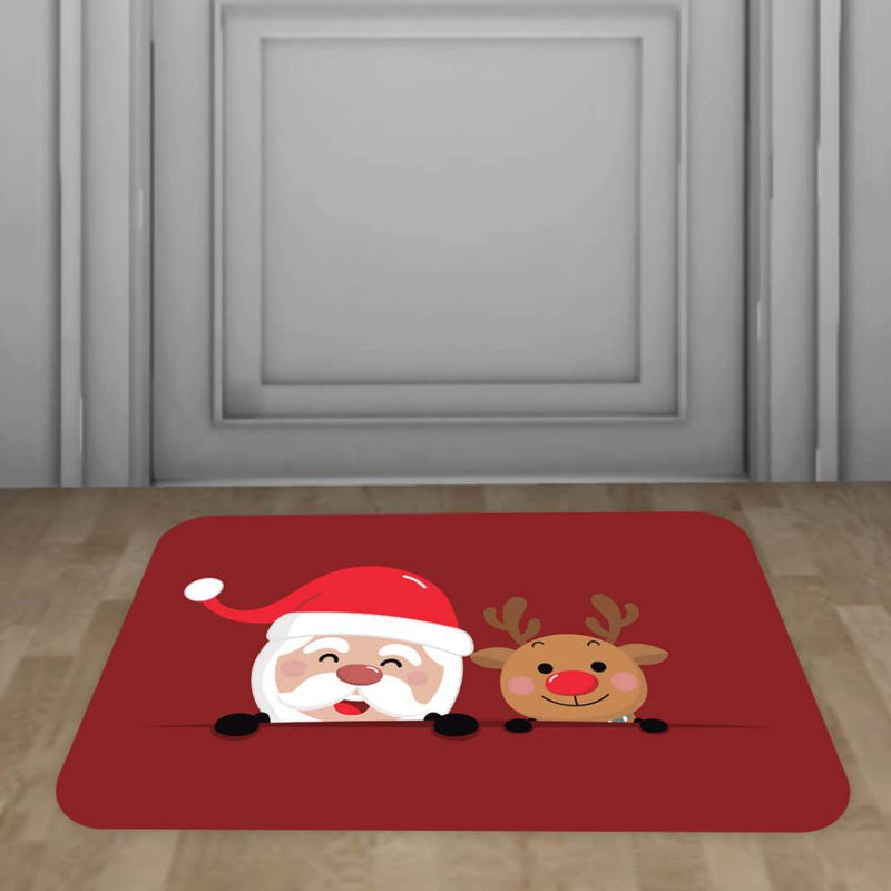 Tapete de Entrada Natalino Antiderrapante – Gatinhos (34 x 60 cm)