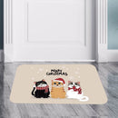 Tapete de Entrada Natalino Antiderrapante – Gatinhos (34 x 60 cm)