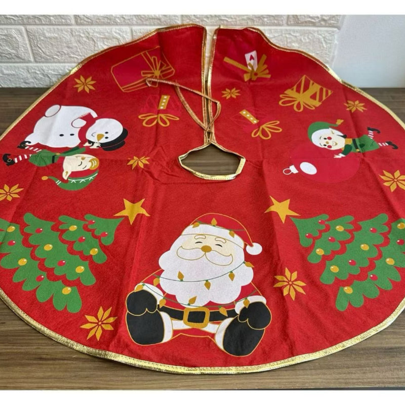Saia de Veludo para Árvore de Natal Vermelha 90 cm Luxo
