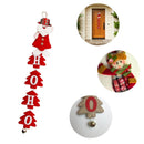 Guirlanda de Porta Natalina Ho Ho Ho com Guizo (Papai Noel ou Boneco de Neve)