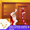 Guirlanda de Porta Natalina Ho Ho Ho com Guizo (Papai Noel ou Boneco de Neve)