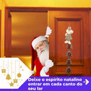 Guirlanda de Porta Natalina Ho Ho Ho com Guizo (Papai Noel ou Boneco de Neve)