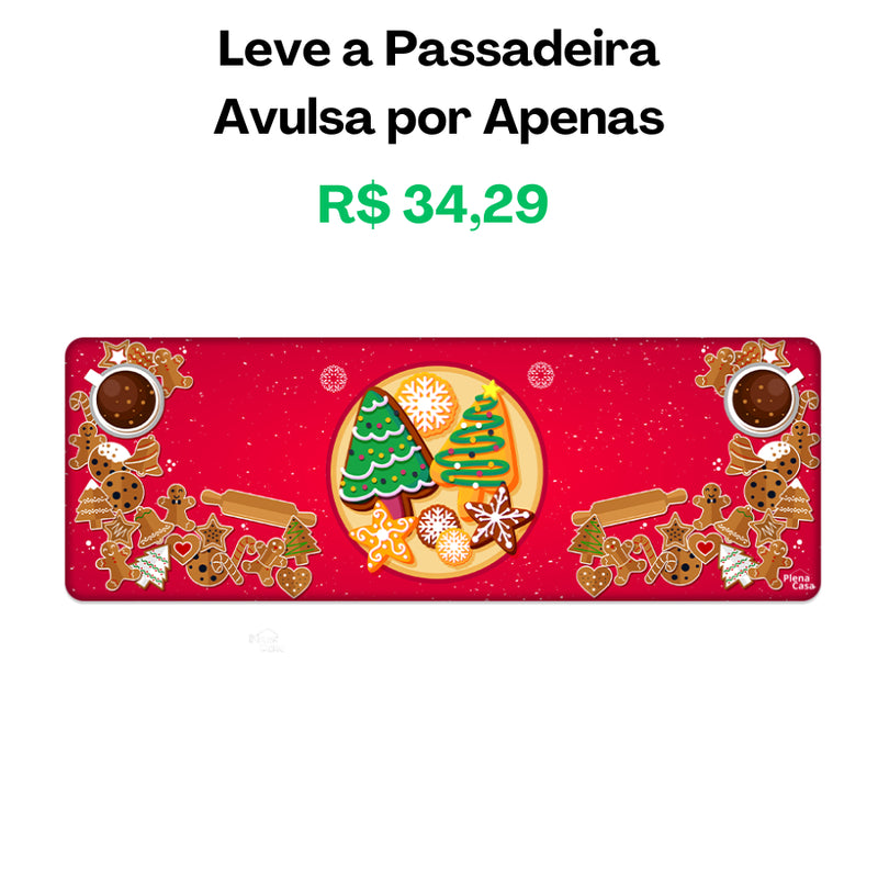 Kit Tapetes Antiderrapantes para Cozinha Natal 3 Peças – Diversas Estampas