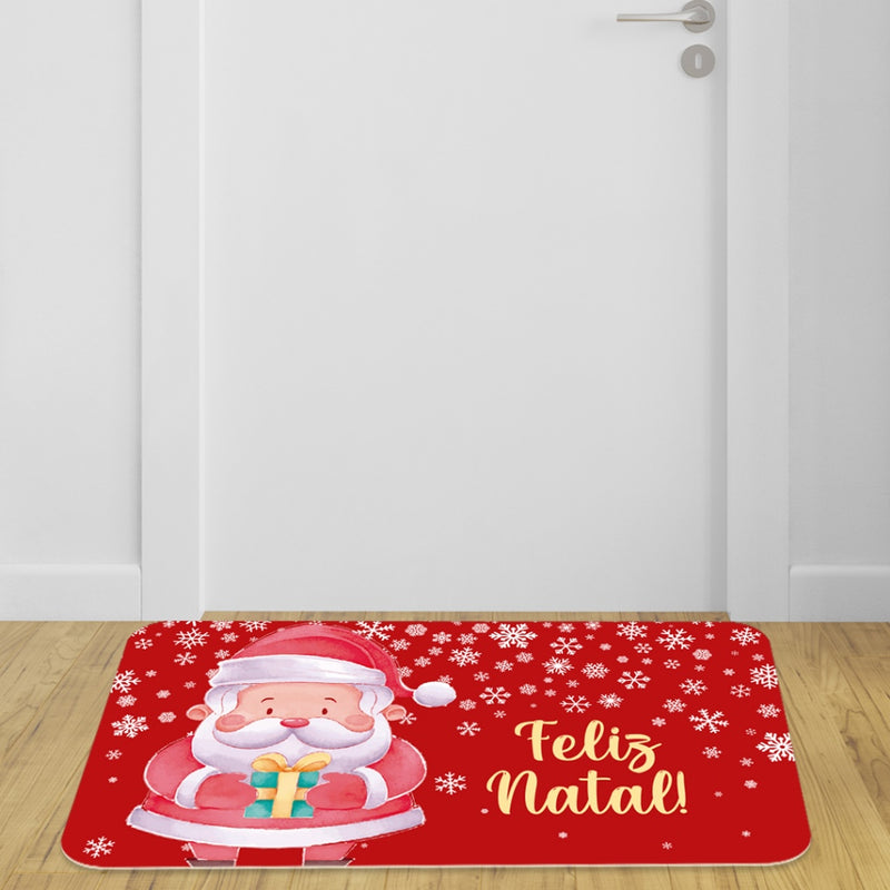 Tapete de Entrada Natalino Antiderrapante – Gatinhos (34 x 60 cm)