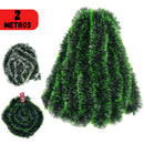 Kit 10 Festões Natalinos 2m – Verde ou Nevado (9 cm ou 6 cm)
