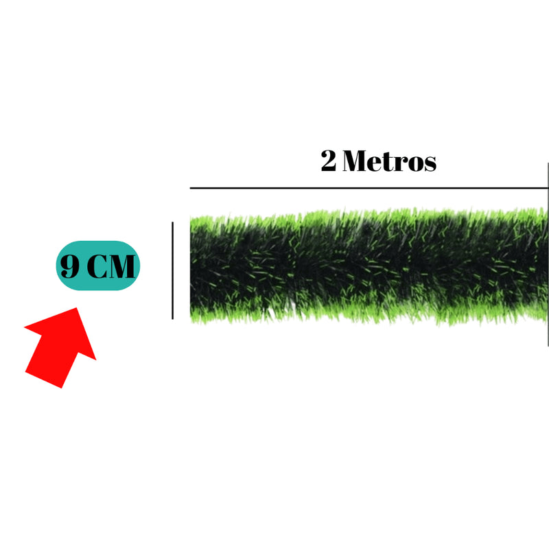 Kit 10 Festões Natalinos 2m – Verde ou Nevado (9 cm ou 6 cm)