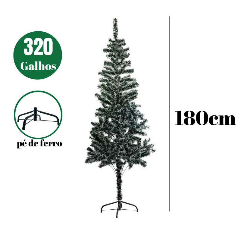 Árvore de Natal Pinheiro Verde Tradicional 90 a 180 cm (até 350 galhos)