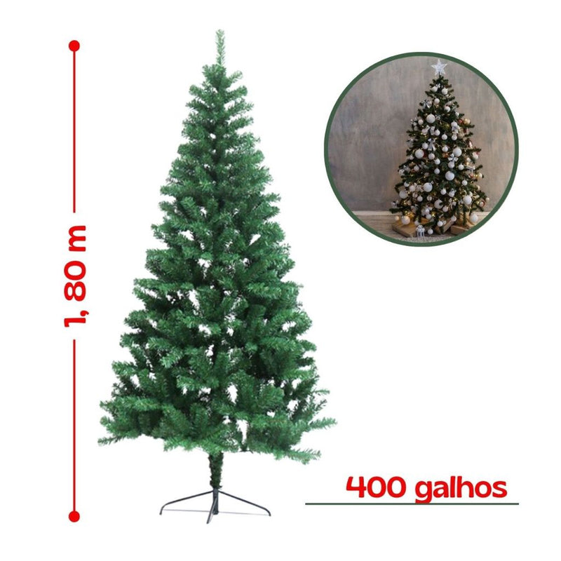 Árvore de Natal Pinheiro 2,10 m 600 Galhos Premium Verde