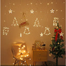 Cortina de Luz LED Natalina 138 LEDs – Renas, Estrelas e Árvores (Branco Quente)