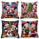 Kit 4 Capas de Almofada Natalinas 45x45 – Mickey, Papai Noel e Personagens