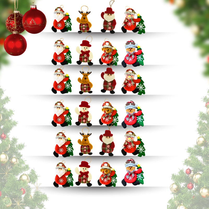 Kit Enfeites de Natal de Pelúcia para Árvore (3, 5 ou 8 peças)