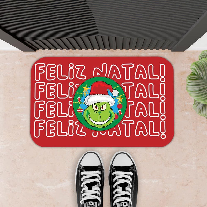 Tapete de Porta Antiderrapante 34x60cm – Feliz Natal Grinch