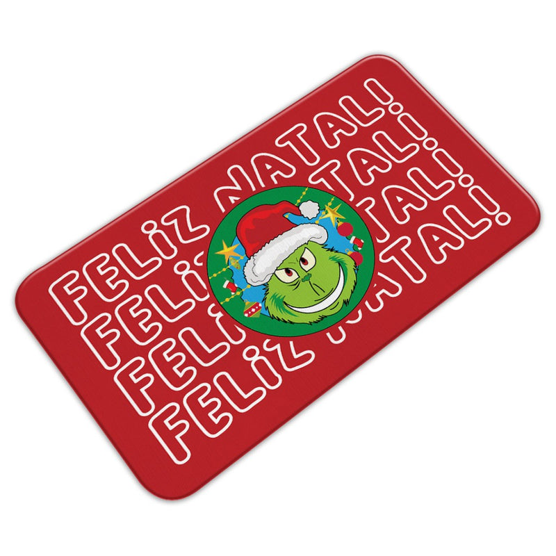 Tapete de Porta Antiderrapante 34x60cm – Feliz Natal Grinch