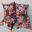 Kit 4 Capas de Almofada Natalinas 45x45 – Mickey, Papai Noel e Personagens