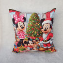 Kit 4 Capas de Almofada Natalinas 45x45 – Mickey, Papai Noel e Personagens