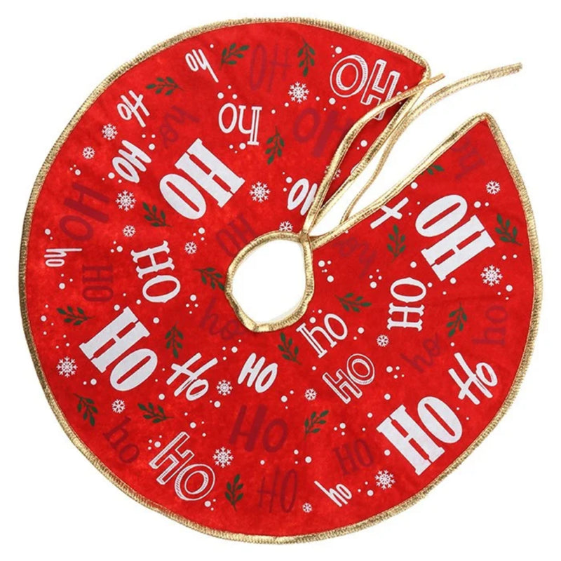 Saia de Veludo para Árvore de Natal Vermelha 90 cm Luxo