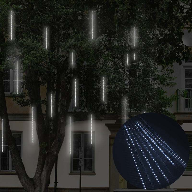 Kit 2 Cascatas LED Chuva de Meteoro 8 Tubos (IP65, Bivolt, Conectável)
