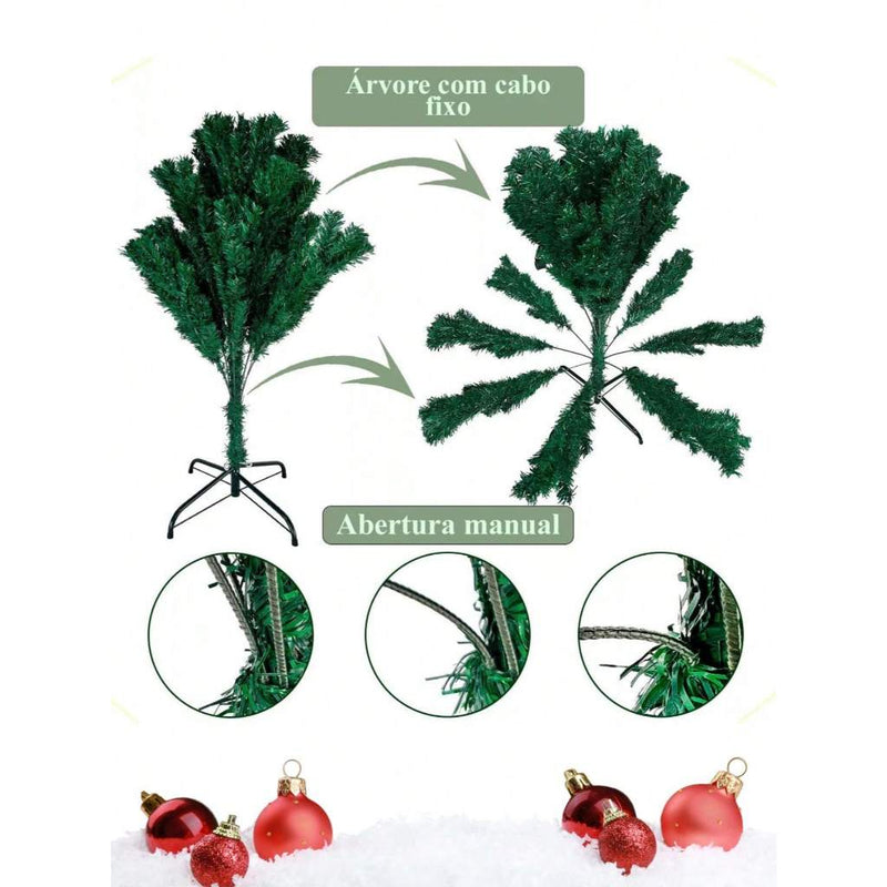 Kit Árvore de Natal 120cm Completo com 100 Enfeites + Pisca 110/220V