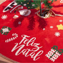 Saia de Veludo para Árvore de Natal Vermelha 90 cm Luxo