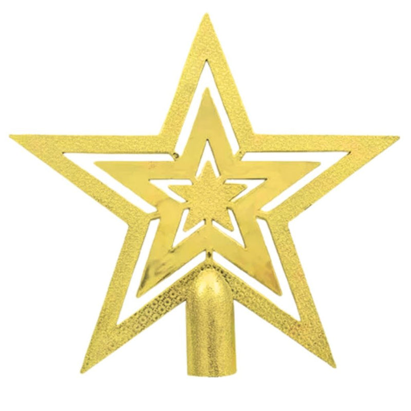 Estrela Ponteira para Árvore de Natal – Dourada, Prata e Colorida (10 a 20,5 cm)