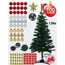 Kit Árvore de Natal 120cm Completo com 100 Enfeites + Pisca 110/220V