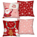 Kit 4 Capas de Almofada Natal 45x45cm - Estampa HD e Zíper Invisível