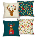 Kit 4 Capas de Almofada Natal 45x45cm - Estampa HD e Zíper Invisível