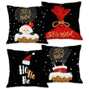 Kit 4 Capas de Almofada Natalinas 45x45 cm – Papai Noel, Mamãe Noel e Fé