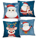 Kit 4 Capas de Almofada Natal 45x45cm - Estampa HD e Zíper Invisível