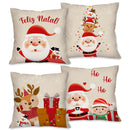 Kit 4 Capas de Almofada Natal 45x45cm - Estampa HD e Zíper Invisível