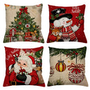 Kit 4 Capas de Almofadas Natalinas 45x45 (Papai Noel, Rena e Boneco de Neve)