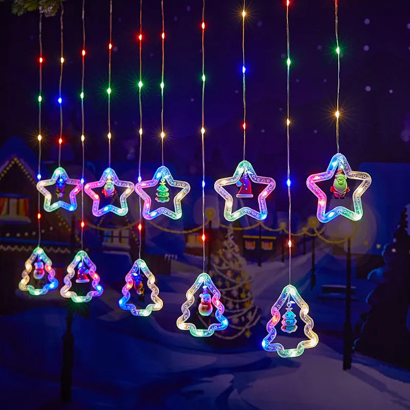 Cortina de Luz de Natal LED 100 LEDs com Estrelas ALTOMEX AL-4869