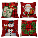 Kit 4 Capas de Almofadas Natalinas 45x45 (Papai Noel, Rena e Boneco de Neve)
