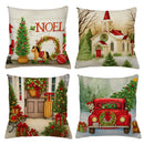 Kit 4 Capas de Almofadas Natalinas 45x45 (Papai Noel, Rena e Boneco de Neve)