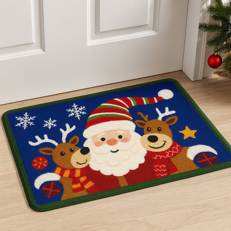 Tapete Porta Bouclé Natalino 60x40 Antiderrapante e Lavável