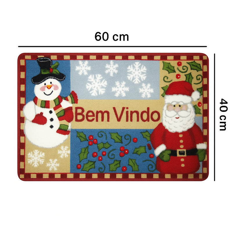 Tapete Porta Bouclé Natalino 60x40 Antiderrapante e Lavável