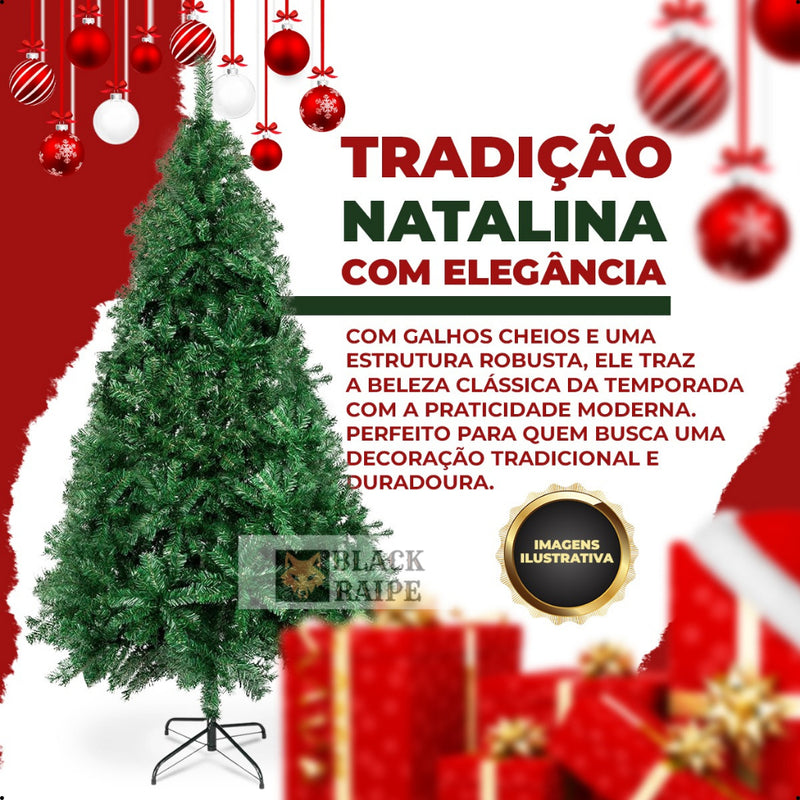 Pinheiro de Natal Premium Verde Super Cheio (Estilo Canadense) – 420 ou 600 galhos + Brinde