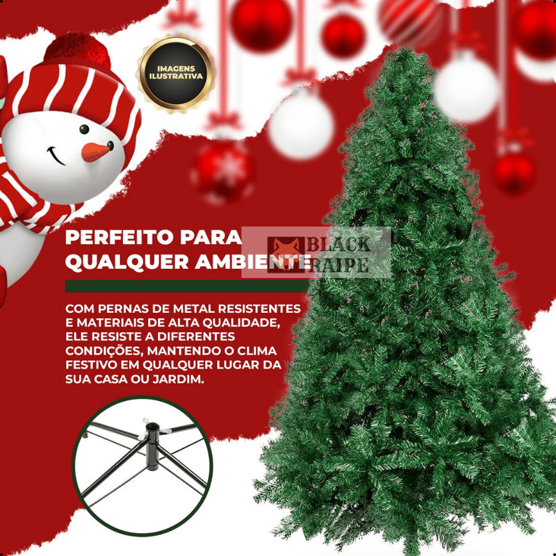Pinheiro de Natal Premium Verde Super Cheio (Estilo Canadense) – 420 ou 600 galhos + Brinde