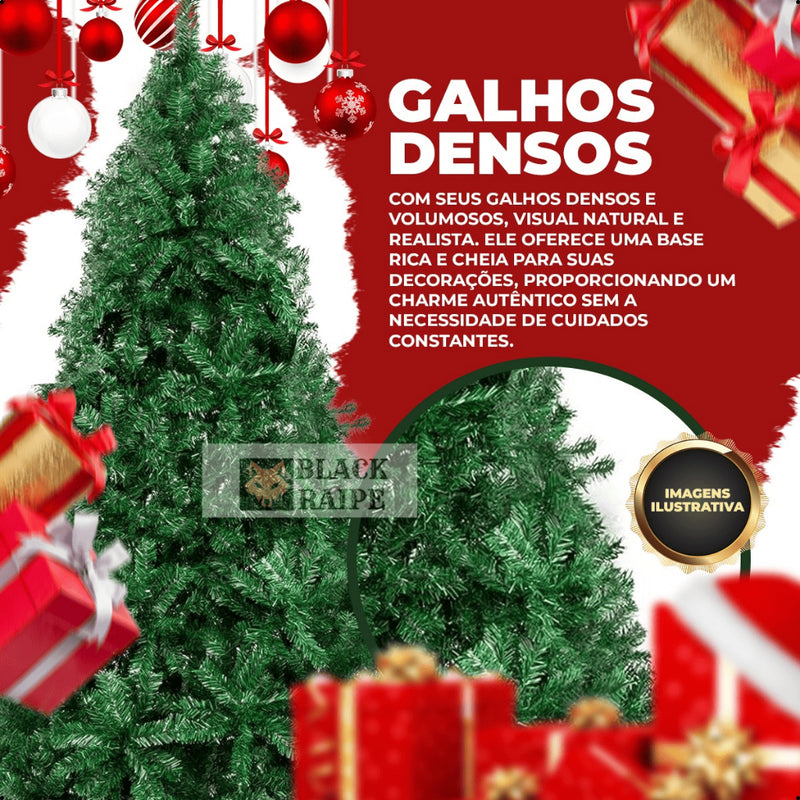 Pinheiro de Natal Premium Verde Super Cheio (Estilo Canadense) – 420 ou 600 galhos + Brinde