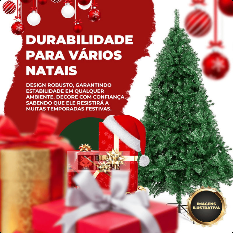 Pinheiro de Natal Premium Verde Super Cheio (Estilo Canadense) – 420 ou 600 galhos + Brinde