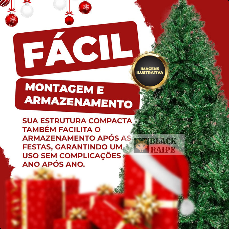 Pinheiro de Natal Premium Verde Super Cheio (Estilo Canadense) – 420 ou 600 galhos + Brinde