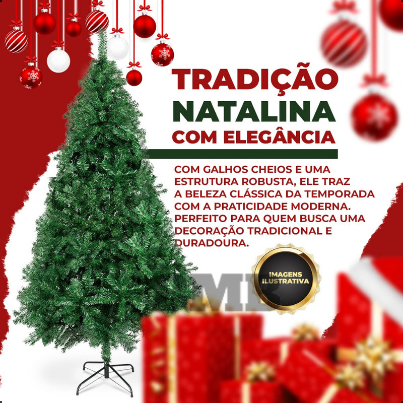 Árvore de Natal Pinheiro Luxo Canadense Verde – 420/600 Galhos + Brinde