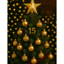 Kit 15 Bolinhas para Árvore de Natal 3cm – Vermelho & Dourado (Liso, Fosco e Glitter)