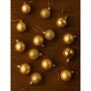 Kit 15 Bolinhas para Árvore de Natal 3cm – Vermelho & Dourado (Liso, Fosco e Glitter)